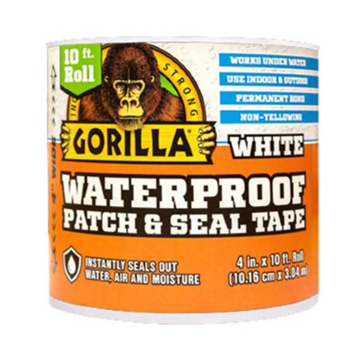 212 MAIN Gorilla Glue 264449 Self Adhesive Sealant Tape - White, 4x10 ft, Waterproof, UV-Resistant, Strong Adhesive Backing, Super Strong Adhesion, Indoor/Outdoor DIY Scrapbooking & Stamping Accessory