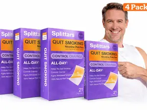 4 Pack-Splittars Quit Smoking Aid – Stop Smoking Patches, Smoking Cessation Patches for Nicotine Free Quit Smoking, Natural Anti Smoking Patches with 21 Day Cravings Support – Stop Smoking, Start Living