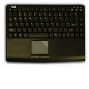 Adesso SlimTouch Wired USB Mini Keyboard with Built-in Touchpad, Black, for Computers and Office Use, Wired Keyboard