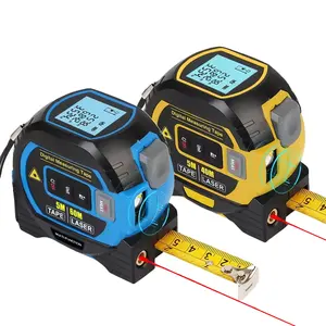 3-in-1 Digital Laser Tape Measure, Measuring Tape, High-Precision, 196ft/60m Range, Backlit LCD. Auto-Lock for 5m Quick Measure, Multi-Unit Support (ft, in, m, mm). Professional Tool for Construction, Renovation, Indoor/Outdoor.