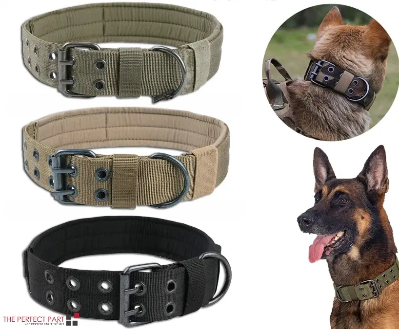 Tactical Dog Collar for Large Dogs K9 Military Heavy Duty Nylon Collar with Metal Buckle Adjustable Training Collar for German Shepherd Pitbull Labrador