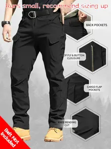 Men's Slim Fit Multi-pocket Tactical Trousers for All Seasons, Durable and Quick-dry Straight Leg Pants, Ideal for Hiking and Traveling, Camping Essential, Breathable Fabric, Casual Outdoor Pants, Casual Fitted Pants, Casual Fashion Pocket