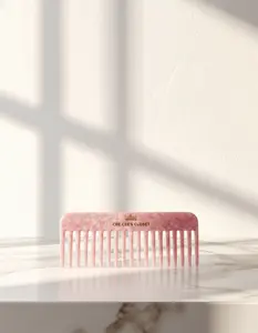 The Crown Detangler | Rose Quartz Acetate Wide-Tooth Comb