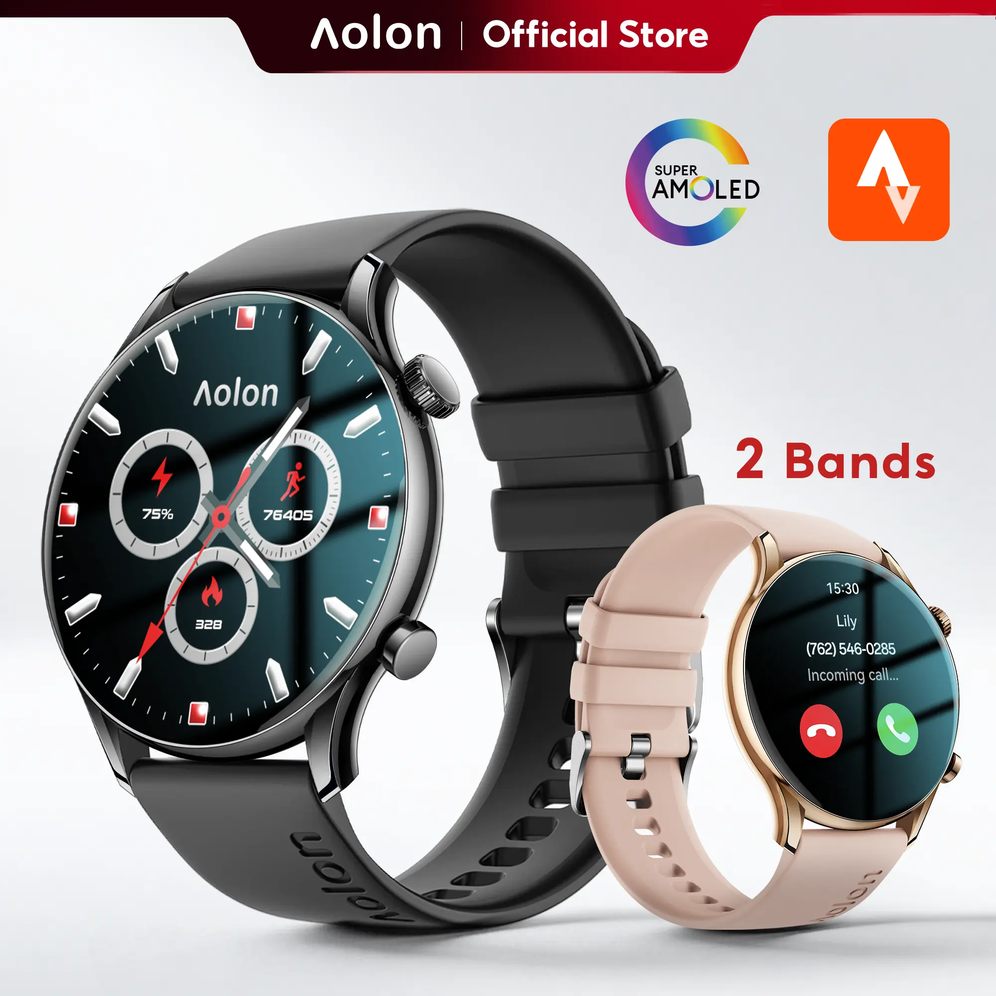 Aolon GTR3 Sports Smartwatch – 1.43" AMOLED Display, AOD, Running Pace Tracker, Bluetooth Calling, 110+ Sports Modes, Metal Body, Fast Charging, Music Control, Compatible with iOS & Android #summerwins #SummerFinds