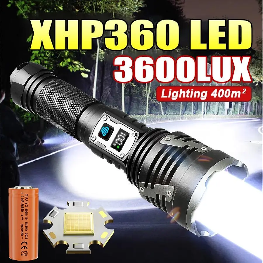 3600LUX high power LED flashlight, High Lumens Flashlight, High Lumen Brightness, Portable Zoom Flashlight, Powerful Flashlight, illuminating 400M² torch light, rechargeable outdoor flashlights, alloy, suitable for outdoor activities