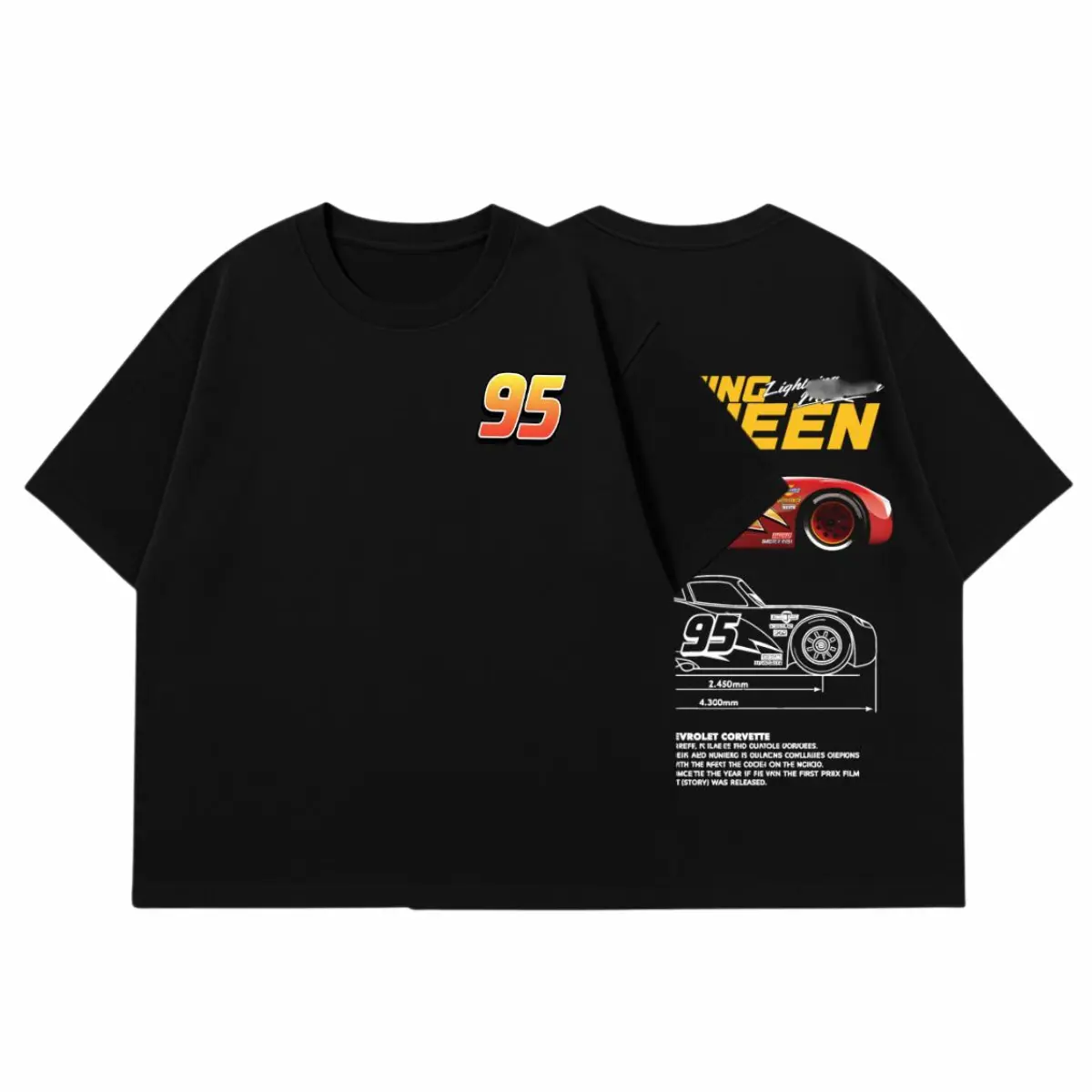 Retro Two Side Cars Gildan T-Shirt , Cars Movie T-Shirt,Mcqueen and Mater Retro Vintage Unisex Oversized Anime Graphic Tee – Trendy Y2K Acid Gildan,Manga Game Movie Lover Gift For Fans Merch