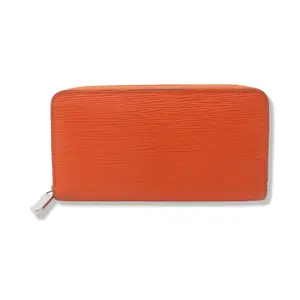 Pre-owned Louis Vuitton Epi Leather Small Leather Goods Zippy Wallet Orange LV1754
