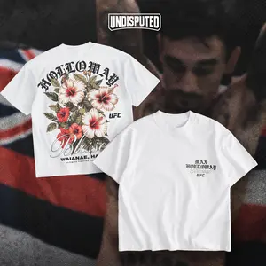 Max Holloway "Blessed" Hawaii Hibiscus UFC Heavy Cotton Shirt BMF Tshirt UFC Hoodie Sweater Fan Apparel Menswear Direct-to-garment Breathable Printing