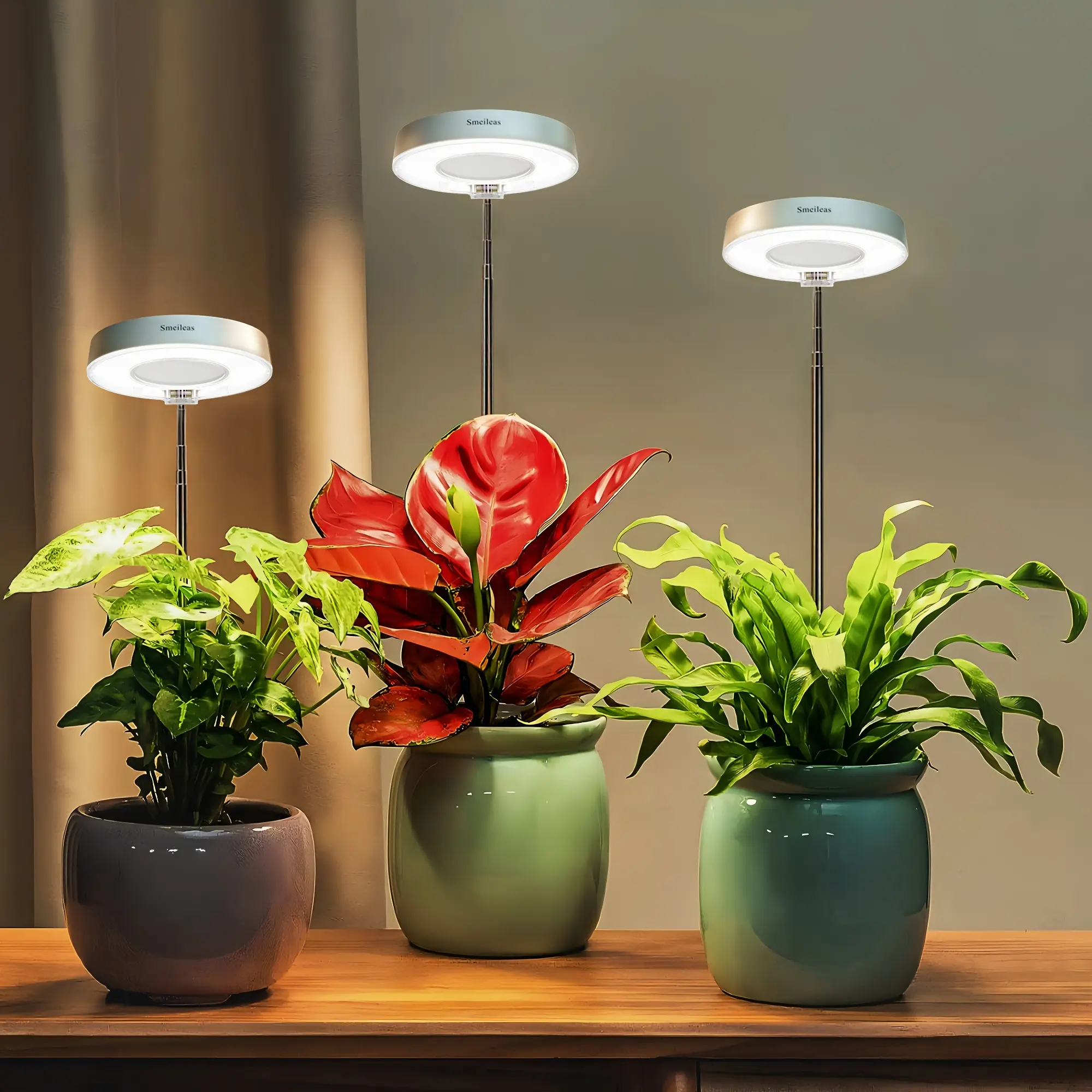 [3pcs Grow Light] Smeileas Adjustable Brightness Lamp, Full Spectrum Grow Light with Auto On/Off 3/6/9H Timer, Height Adjustable for Plant Enthusiasts, Indoor Gardening., Grow Light for Indoor Plants, Plant Growth Lamp, Plant Stand with Grow Lights