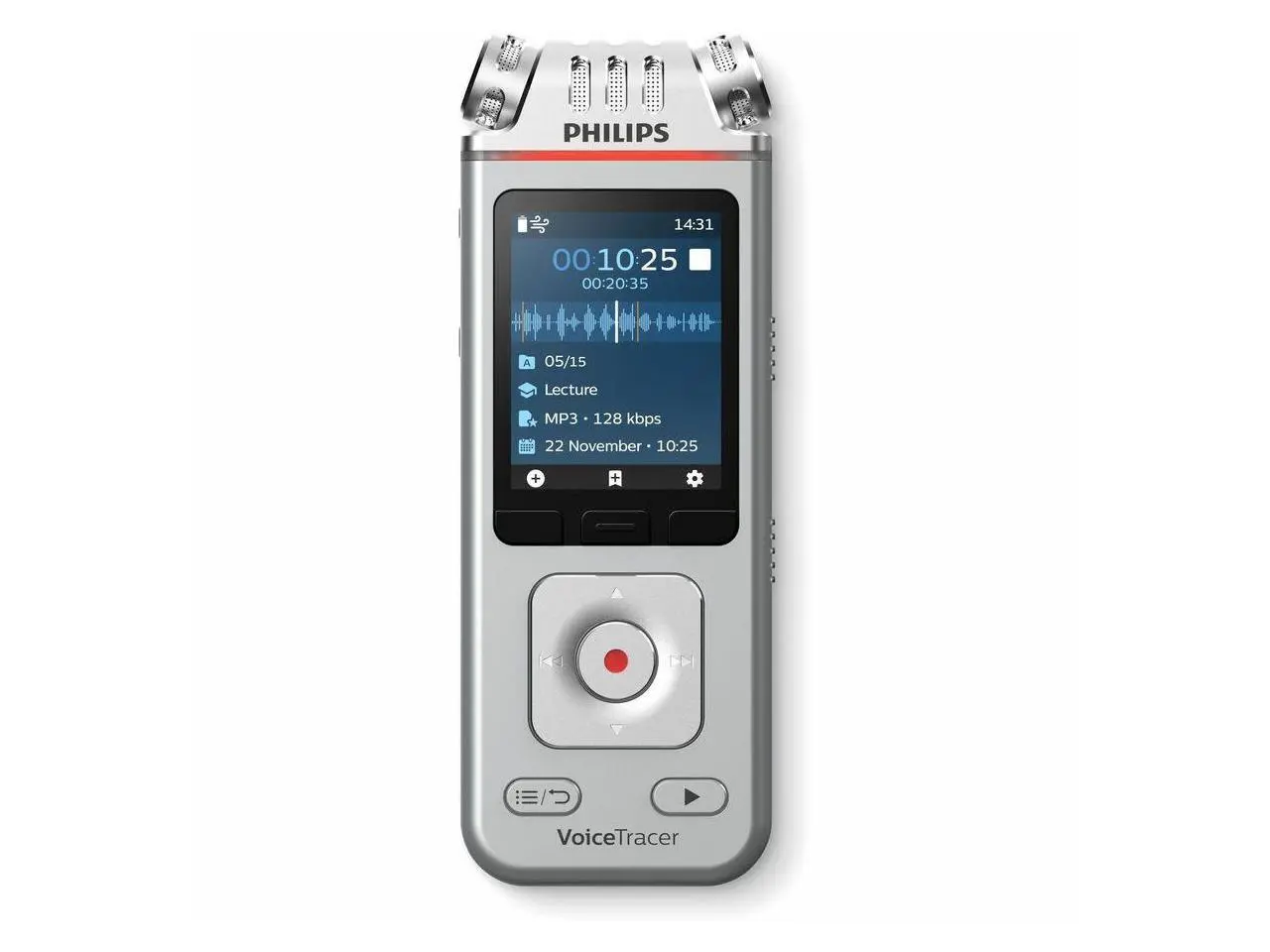 Philips VoiceTracer DVT4115 Voice Recorder with Sembly AI Speech