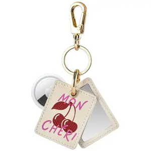 Mirrored Leather Bag Charm for Airtag®
