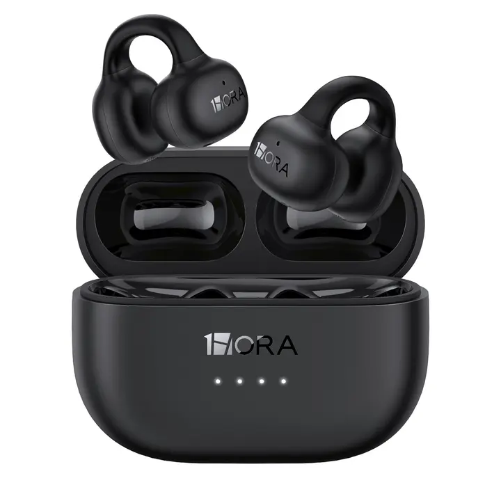 AUT210 Open Ear Clip Wireless Earbuds Bluetooth 5.4 Headphones with LED Display, Secure Sports Earbuds, 35H Playtime, Built-in Mic Audio Charging- True wireless earbuds for Samsung, Iphone and Android
