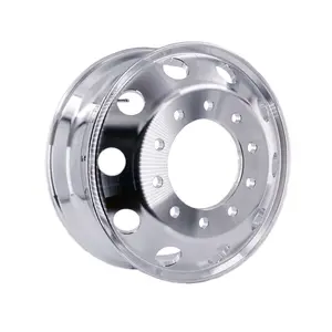 WHEELDEPOT Truck Wheels 22.5x8.25 Alcoa Style Forged Aluminum Rims Hub-Piloted Machined Bright 10x11.25in Bolt Pattern 5.75/6.57in Offset 8.67in Bore 7400 lbs Max Load