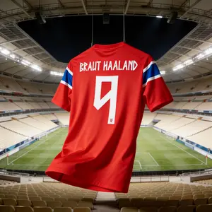 2026 Norway Home Red 9# Braut Haaland Short Sleeve Soccer Jersey Fans Version
