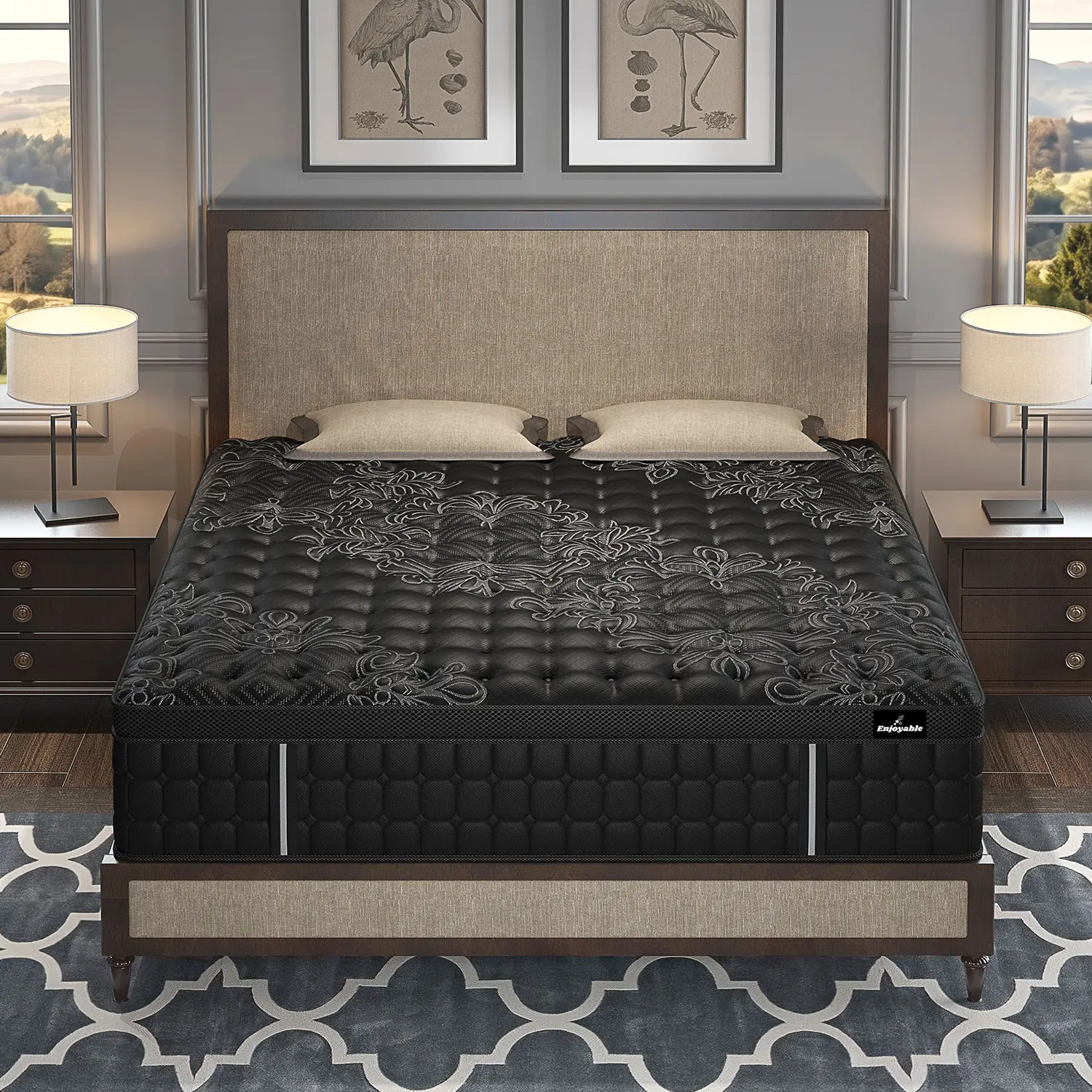 14 Inch Twin Full Queen King Memory Mattress with Independent Springs, Provides Pressure Relief, Motion Isolation and Edges Support, Medium Firmness, Breathable , 100 Trials, Spring Mattress in a box ,Gel infuse memory foam