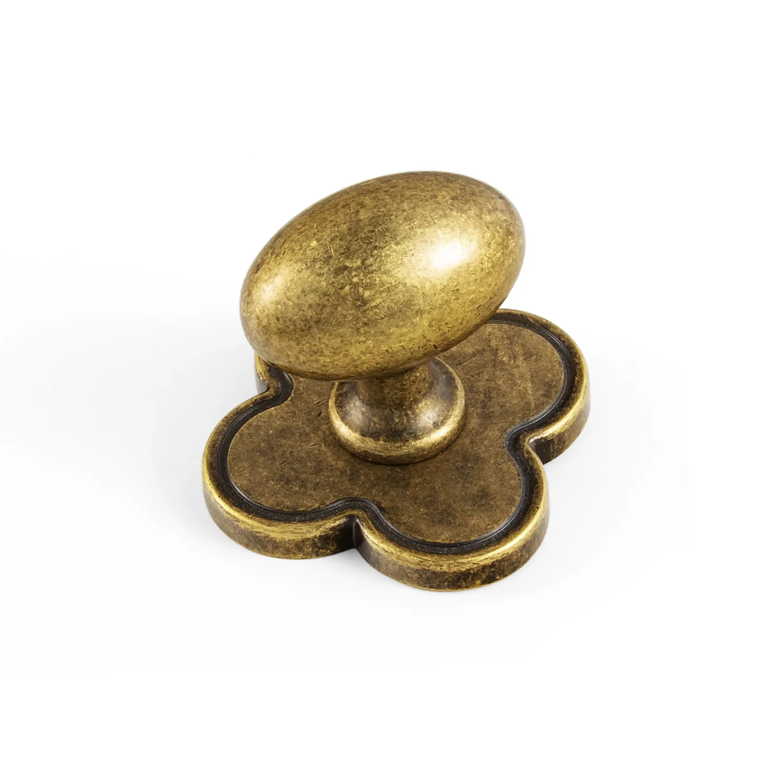Goo-Ki Antique Brass Cabinet Knobs（Ellipsoid） with Backplate(Oval Shape),Zinc Alloy Cabinet Hardware for Kitchen Cupboard,Dresser & Drawer,6 Packed