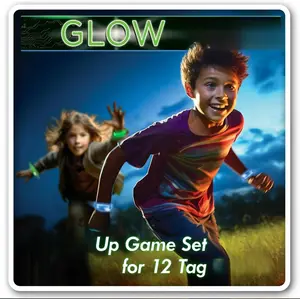 Glow Tag 6 Blue Bands & 6 Green | 2-12 Players, 2 Teams |Glow in The Dark Outdoor Toys for Kids & Family | Birthday Gifts for Boys & Girls