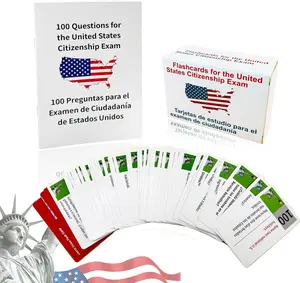 Tarjetas para La Ciudadania 2025 De Las 100 Preguntas，U.S. Citizenship Flash Cards 2025 - English/Spanish ﻿, US Civics Test Flash Cards Combo Set，Set with Bilingual Booklet