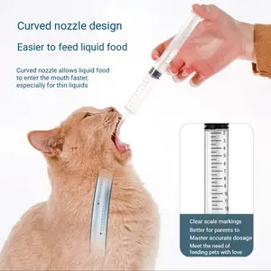 10 Pack Dental Syringes with Curved Tip Disposable Gradient Dental Irrigation Syringes with Curved Tip Pet Feeding Syringe for Cats – Oral Medicine & Water Feeder, Liquid Food & Medicine Dispenser Kit Dog Pet (12ml, transparent, 10)