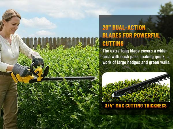 4-IN-1 Electric Pruning Shears+Pole Hedge Trimmer Combo, Hedge and Grass Trimmer Cordless & Tree Pruner with Extension Pole for Shrubs, Bushes, Max 15Ft Reach, Compatible with Dewalt Battery