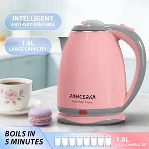 PANCERKA Electric Kettle, 1.8L Fast Boil Tea & Hot Water Kettle, Cool-Touch Double Wall, Auto Shut-Off & Boil-Dry Protection, BPA-Free, Perfect for Coffee, Tea & Daily Use