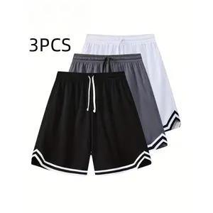 3PCS Men's Mesh Shorts, everyday short，Three-Piece Set, Sports Basketball Shorts, Running, Fitness, Cycling, Hiking, Swimming, Quick-Dry, Breathable Elastic Shorts