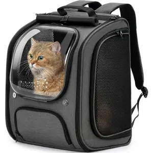 Cat Backpack Carrier Large Space Breathable Bubble Ergonomic 3D Design for Travel Hiking Walking Shopping Vet Suitable for Small Pet Dog Cat Gray