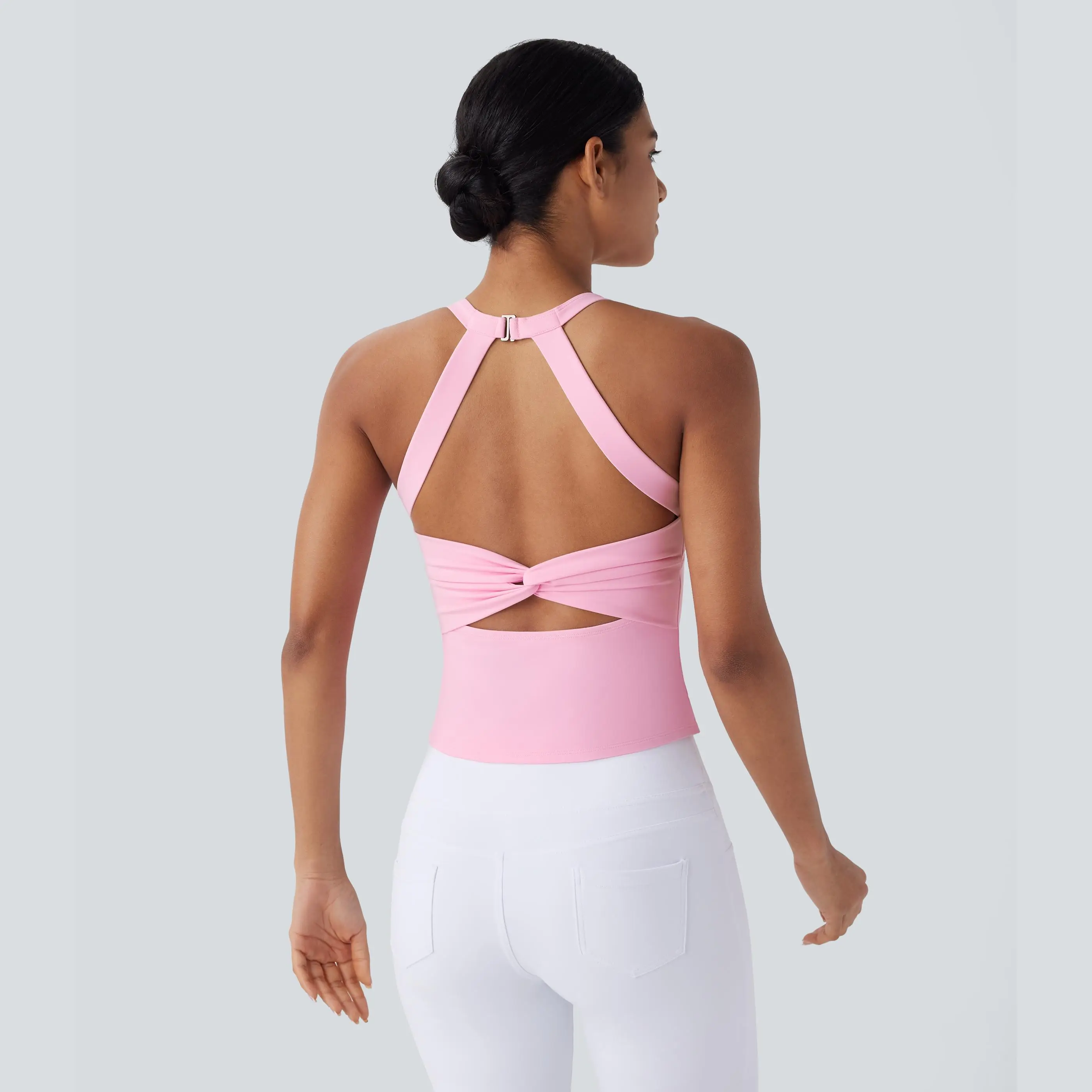 Halara Softlyzero Plush Backless Cut Out Twisted Yoga Tank Top #NovaTopFinds #RushReady2025