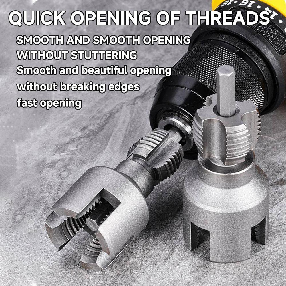 2pcs 1/2 inch 3/4 inch PVC Thread Cutting Tool Inner & Outer Pipe Threading Tools Dual Function Electric Drill Compatible PVC Plastic Pipe Threading Machine Kit for Home Repair Precision Carbon Steel NPT Pipe Tap Set external pipe high speed