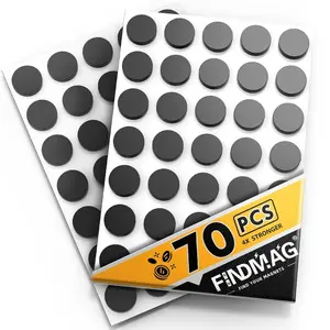 70 Pcs Round Magnets with Adhesive Backing, Flexible Self Adhesive Magnets For Crafts, Magnetic Tape, Magnetic Strips, Small Sticky Magnetic Dots For Hanging & Organizing Light Objects