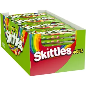 SKITTLES Sours Individually Wrapped Full Size Chewy Sour Candy Packs, 24 Ct Candy Bulk Box
