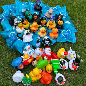 6pcs/12pcs Random Style Blind Bag Mystery Bags Decorative Halloween Christmas Duck Bathroom Toys, Stress Relief Rubber Ducks for Kids Friends New Year Gifts, Party Gifts, Quirky Gift