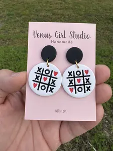 Tic-Heart Dangle Earrings