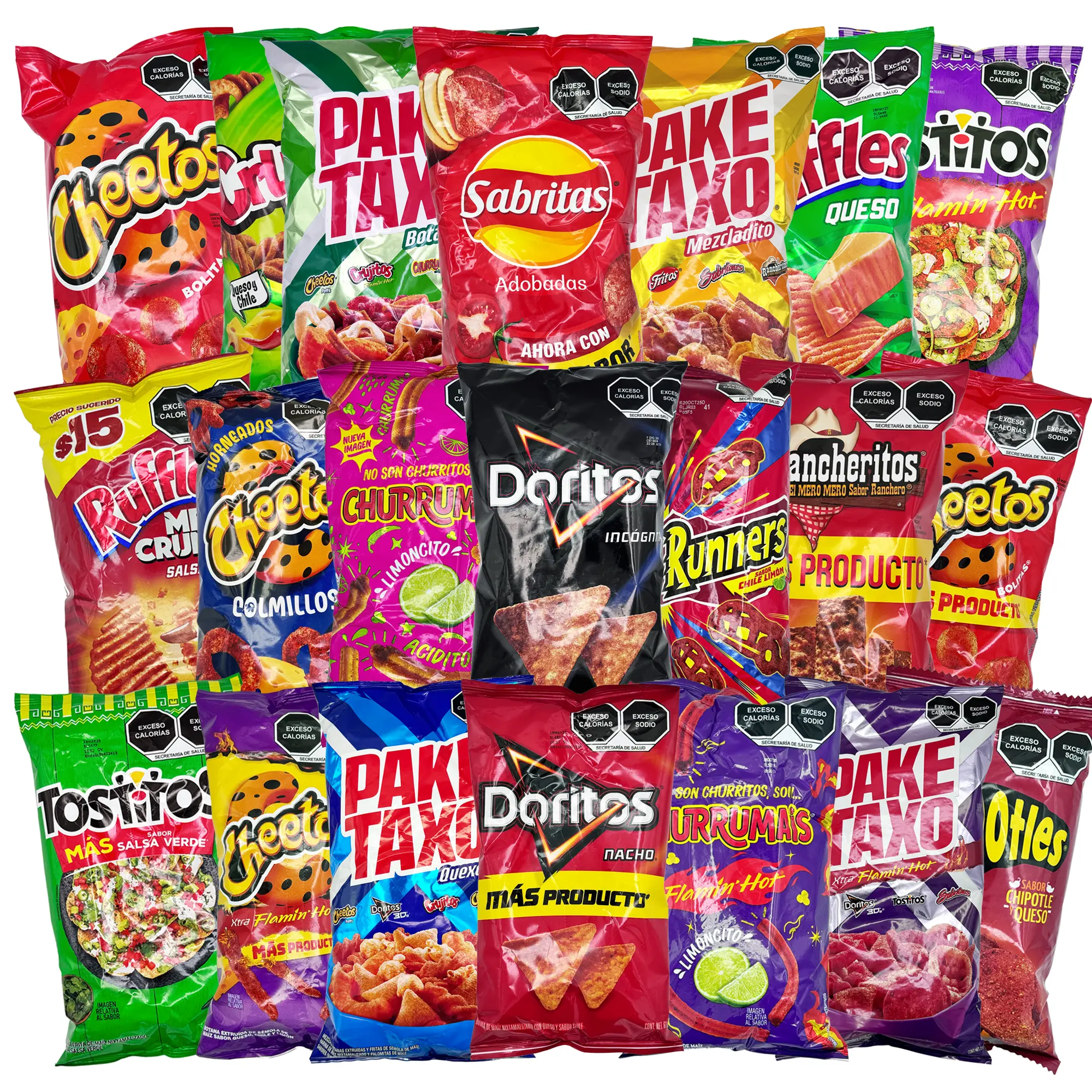 Mexican Chips Papitas Mexicanas- Choose 2 Big Bags or 4 Small Bags - Sabritas, Doritos, Pake Taxo, Barcel, Cheetos, Churrumais and More Mexican Chips Papitas Mexicanas- Choose 2 Big Bags or 4 Small Bags - Sabritas, Doritos, Pake Taxo, Barcel, Cheetos, Churrumais and More