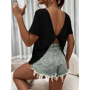 Essnce Twist Backless Solid Tee