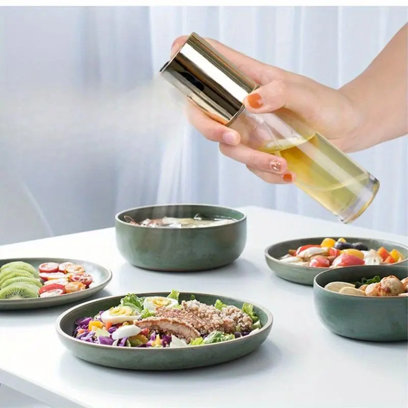 Kitchen Push Type Spray Olive Oil Sprayer Bottle Pump Oil Pot Leak-proof Grill BBQ Sprayer Oil Dispenser BBQ Gravy Boats Tools