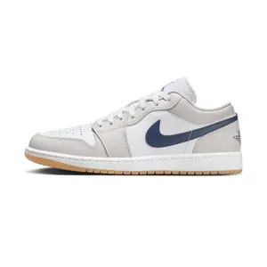 Jordan 1 Low Midnight Navy Neutral Grey Men's 553558-146 New Sneakers Casual Sports Shoes