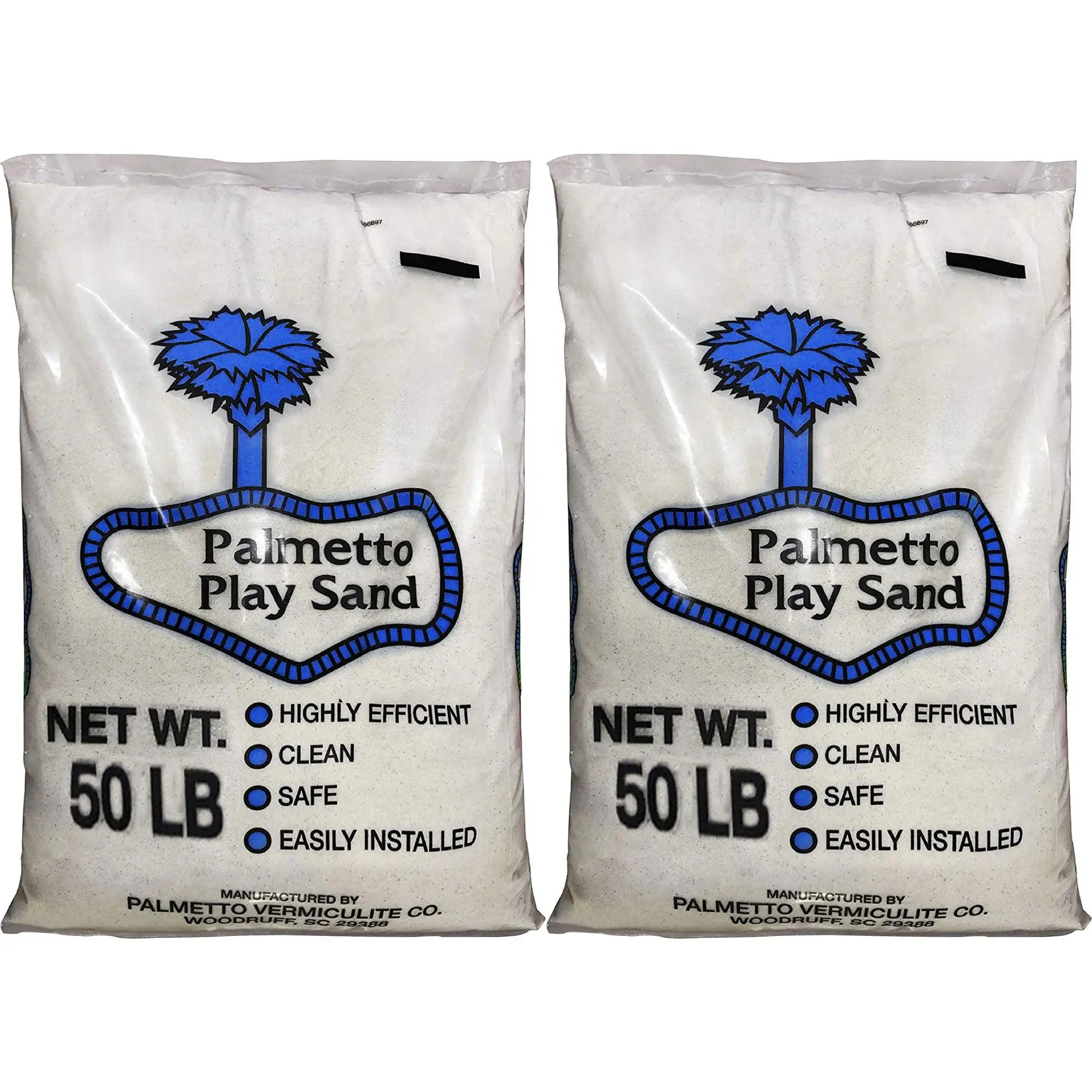 Palmetto Natural Play Sand for Sand Box & Play Areas, 50 Pounds, Creme (2 Pack)