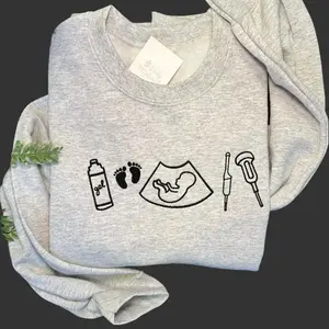 OBGYN MFM Ultrasound Technologist RDMS Sonographer Aesthetic Comfort Sweatshirt Casual Crew Neck Casual Comfortable Casual Wear - Cute, Tops, Hoodie