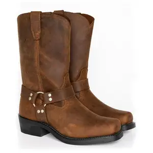 Men'S Calf Boots Square Toe Tube Sewing Metal Thick Heel Western Cowboy Style Outdoor Wear Mid-Calf Boots Men'S Boots Suitable All Seasons Walking Shoes Footwear