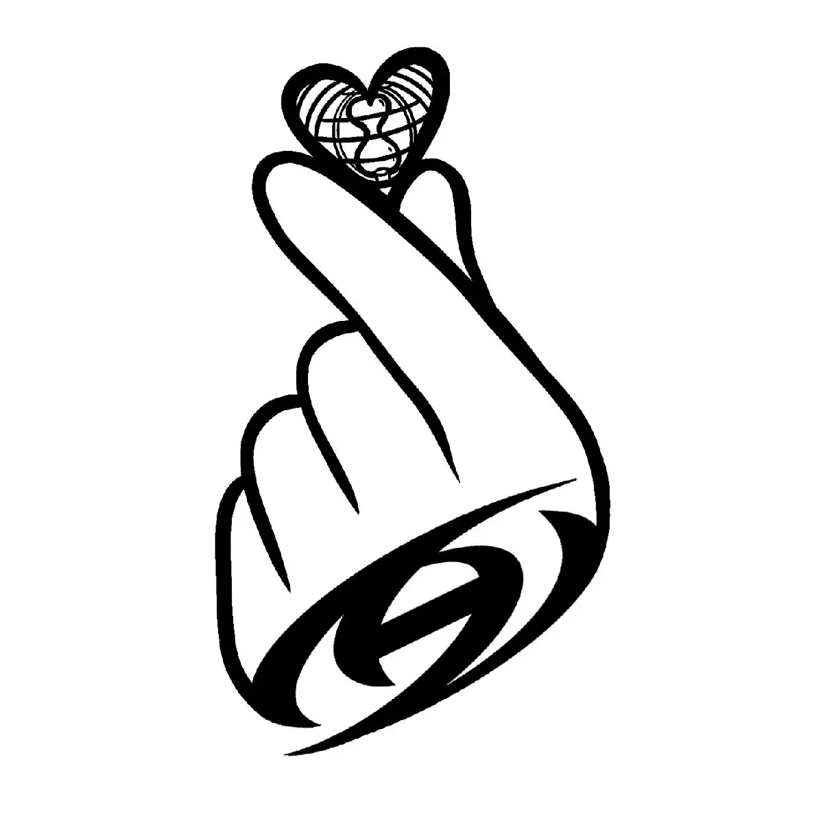 PIRATE KING FINGER HEART WATERERPROOF VINYL STICKER for K-Pop collection, k-pop gift