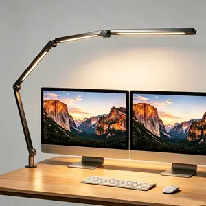 LED Desk Lamp with Clamp & Adjustable Arm – Dimmable, Eye-Protecting, Space-Saving Light for Home, Office, Manicurists & Puzzle Lovers