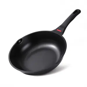 Foorey Home 9.44" Non-Stick Deep Frying Pan & Wok Induction Compatible, PFOA-Free Non-Stick Skillet Aluminium Cookware