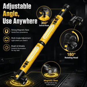 5200LM Under Hood Work Light Bar, Magnetic Rechargeable LED Light with Hook, Cordless Mechanic Work Light for Auto Repair Garage