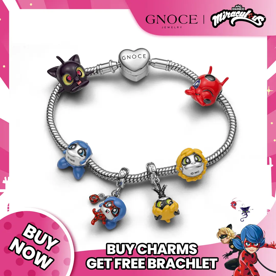 GNOCE Charm Bracelet - Unisex Fashion Costume Jewelry with Eiffel Tower & Character Designs, Necklaces and Bracelets Accessory with Charms, Bracelet With Charms