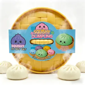 15cm Giant Squishy Bun Mystery Toy, Super Soft Slow-Rising Dumpling Stress Ball, Kawaii Steamed Bun SqueezeFidget Toy for Kids Adults, Anxiety Relief Sensory Toy,Easter Basket Stuffers