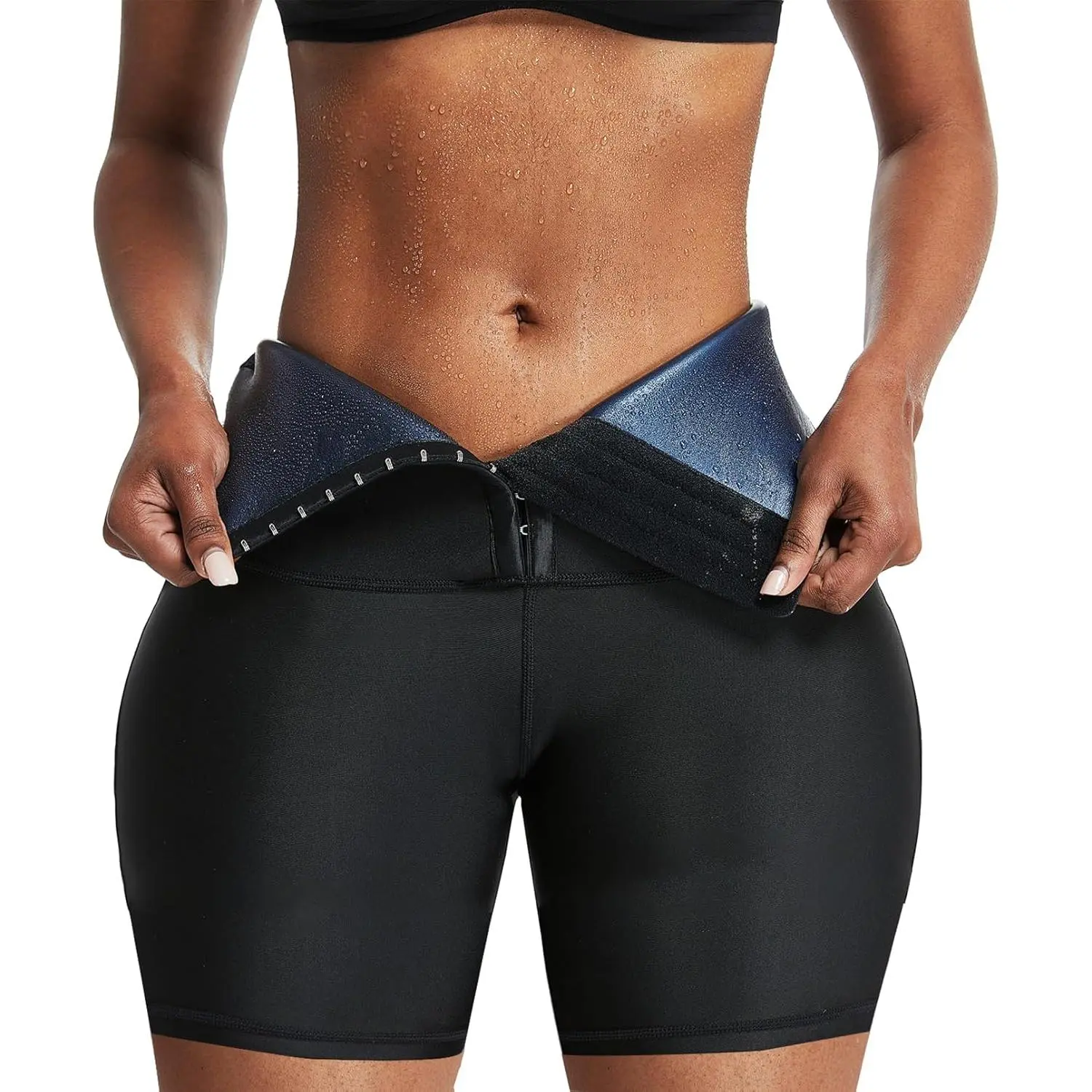 Sauna Sweat Shorts Pants Compression Workout Gym Exercise Waist Trainer Body Shaper Thighs Tummy Control
