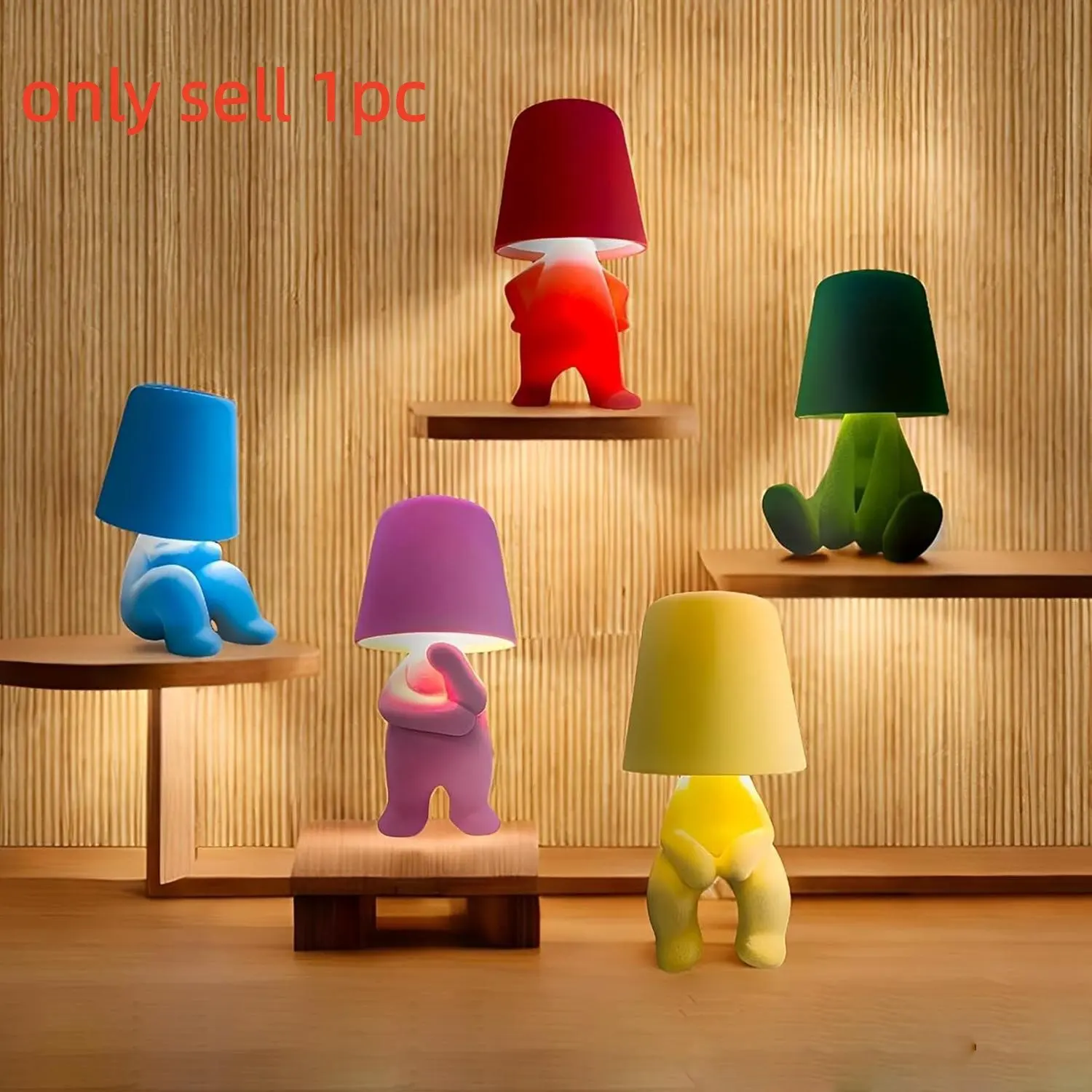 Cute Doll Design Mini Desk Lamp, USB Rechargeable Adjustable Warm Night Light, Bedroom Living Room Office Decor LED Decoration Home Lighting, Bedside Night Light, Decorative Mood Lamp