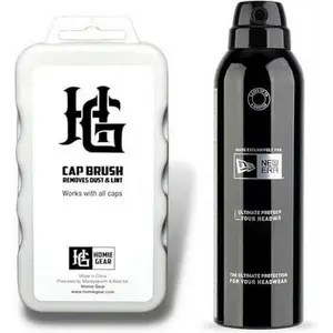Homiegear Hat Cap Brush, Hat Care for Any Colored Cap, Cleaning Brush for Baseball Cap & Headwear Protection Spray for Caps - Repel Stains from Caps & Hats (200 ml)