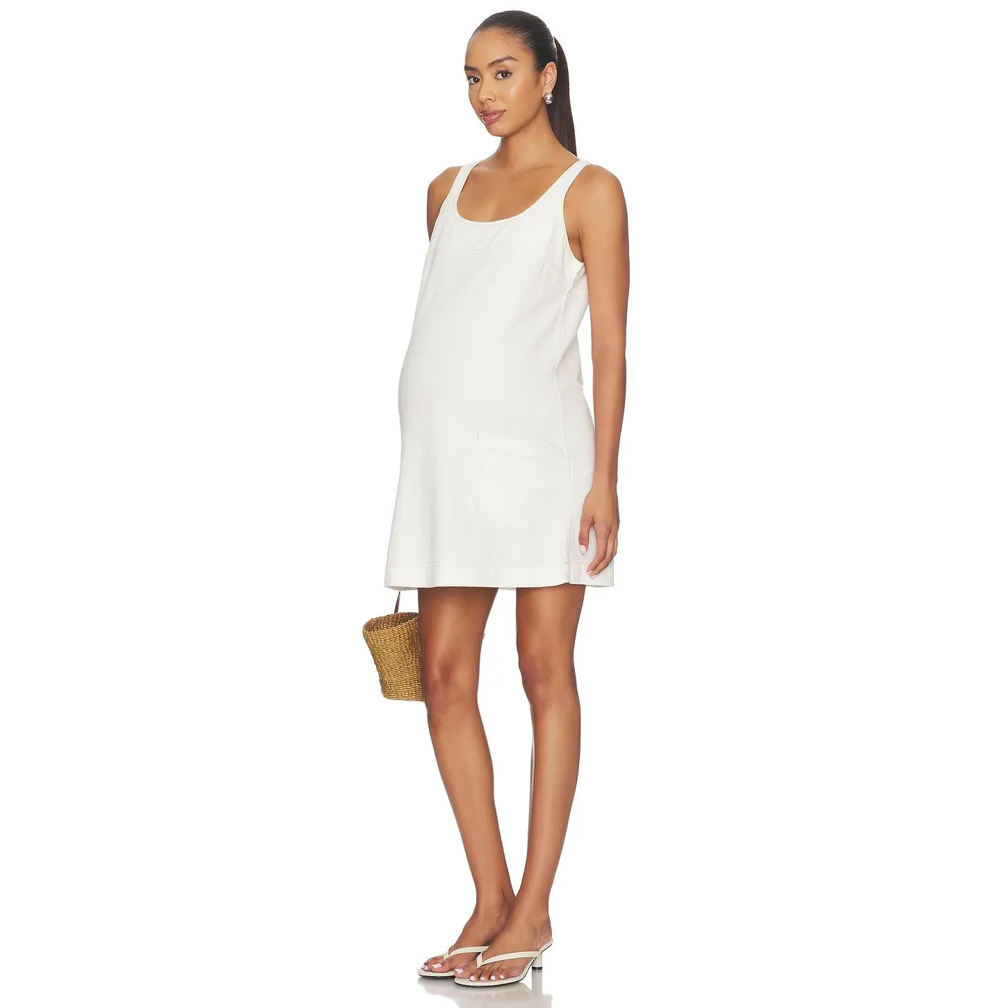 HATCH The Kiley Mini Dress in Cloud Wash